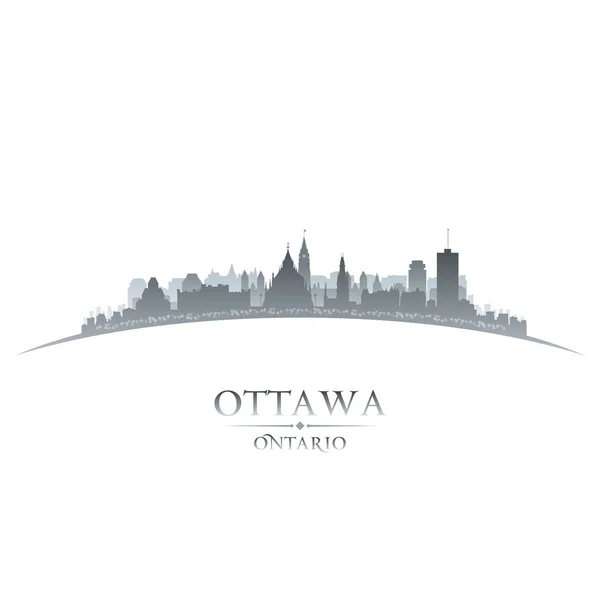 Ottawa Ontário Canadá cidade skyline silhueta branco fundo — Vetor de Stock