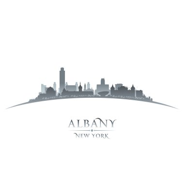 Albany New York city silhouette white background clipart