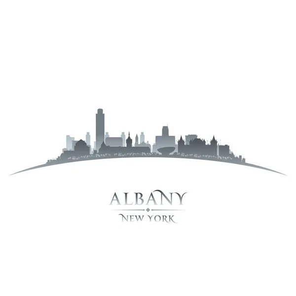 Albany new york city sylwetka białe tło — Wektor stockowy