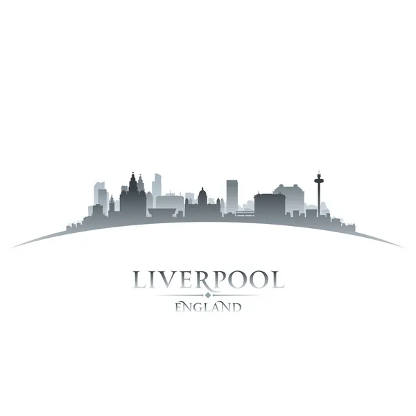 Liverpool England city skyline silhouette white background — Stock Vector
