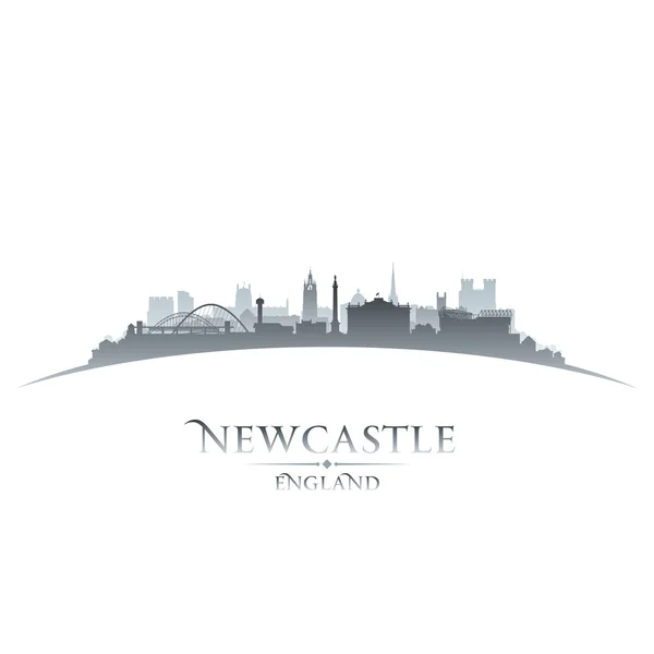 Newcastle england city skyline silhuett vit bakgrund — Stock vektor