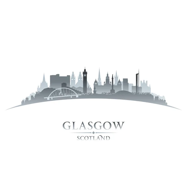 Glasgow Escócia cidade skyline silhueta branco fundo —  Vetores de Stock