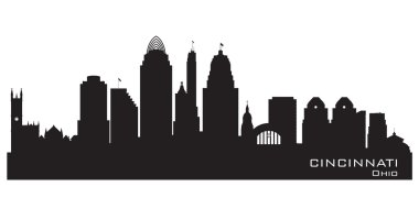 Cincinnati Ohio city skyline vector silhouette clipart