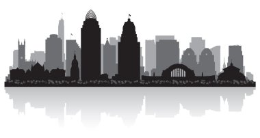 Cincinnati Ohio city skyline silhouette clipart