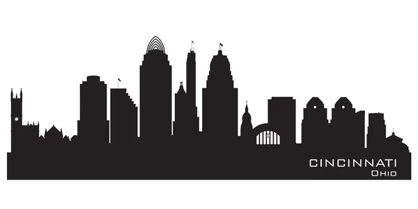 Cincinnati Ohio silueta de vector de horizonte de la ciudad — Vector de stock
