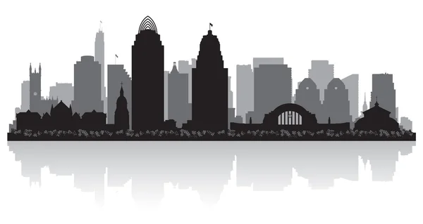 Silueta del horizonte de la ciudad de Cincinnati Ohio — Vector de stock