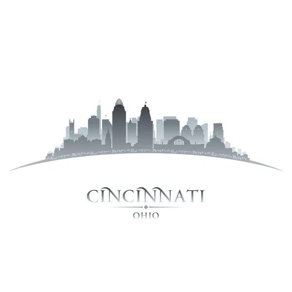 Cincinnati Ohio città silhouette sfondo bianco — Vettoriale Stock