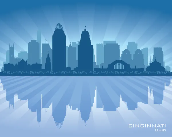 Cincinnati ohio city skyline vector silhouet — Stockvector