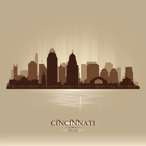 Cincinnati Ohio cidade skyline vetor silhueta —  Vetores de Stock
