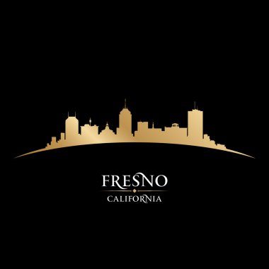 Fresno California city silhouette black background clipart
