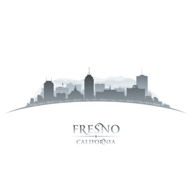 Fresno california şehir silueti beyaz arka plan