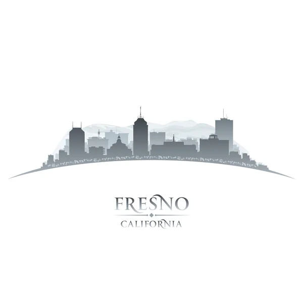 Fresno Californië stad silhouet witte achtergrond — Stockvector