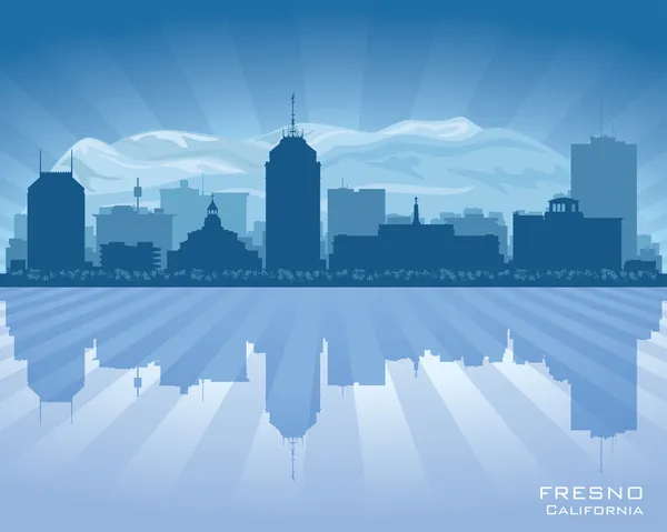 Fresno Californië stad skyline vector silhouet — Stockvector