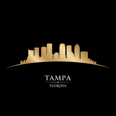 Tampa florida city siluet siyah arka plan