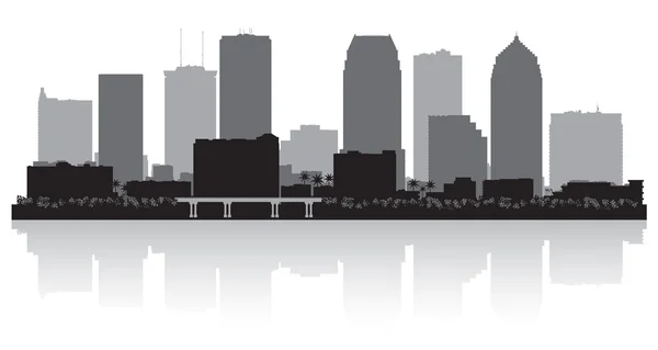 Tampa florida şehir manzarası siluet — Stok Vektör