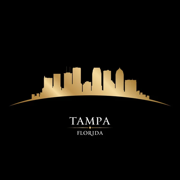 Tampa Florida silueta de la ciudad fondo negro — Vector de stock