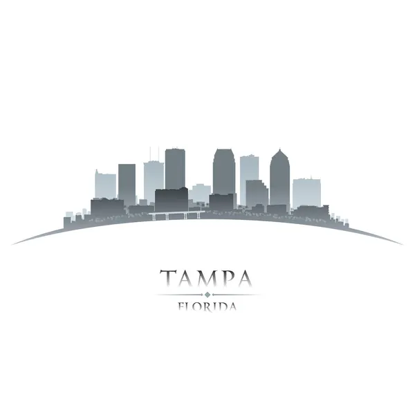 Tampa Floride silhouette de la ville fond blanc — Image vectorielle