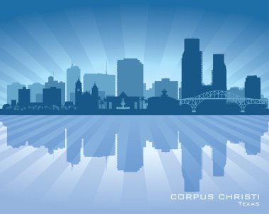 Corpus Christi Texas city skyline vector silhouette clipart
