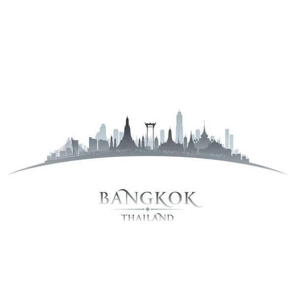 Bangkok thailand city skyline silhouette weißer hintergrund — Stockvektor