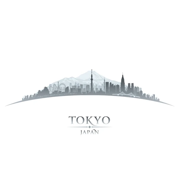 Tóquio Japão cidade skyline silhueta branco fundo —  Vetores de Stock
