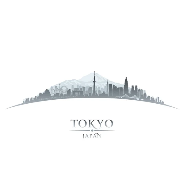 Latar belakang putih siluet langit Tokyo Jepang - Stok Vektor