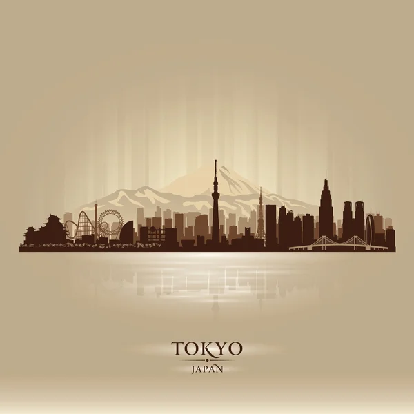 Tokyo Giappone città skyline silhouette vettoriale — Vettoriale Stock