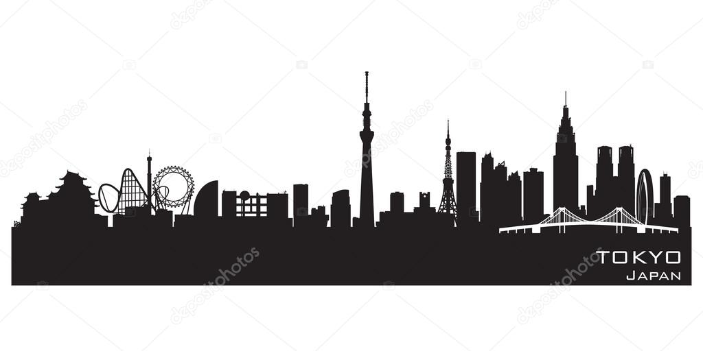 Tokyo Japan city skyline vector silhouette