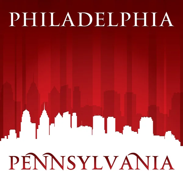 Philadelphia pennsylvania city silhouette roter hintergrund — Stockvektor