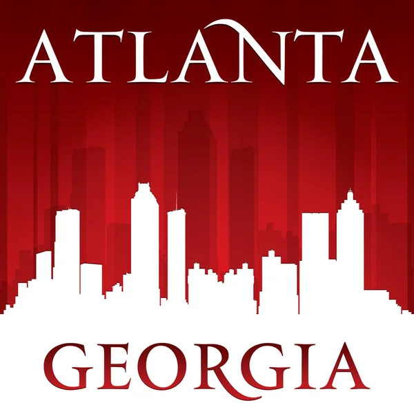 Atlanta georgia city skyline silhuett röd bakgrund — Stock vektor