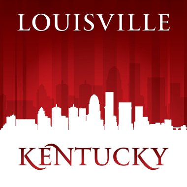 Louisville kentucky şehir manzarası silueti kırmızı arka plan 