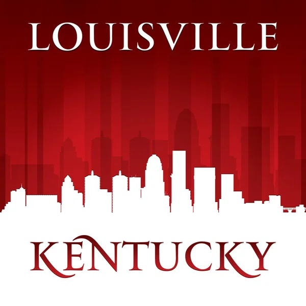 Louisville kentucky stad skyline van silhouet rode achtergrond — Stockvector