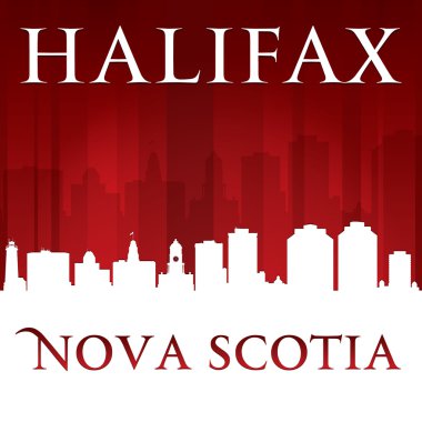 Halifax nova scotia Kanada şehir manzarası silueti kırmızı adam