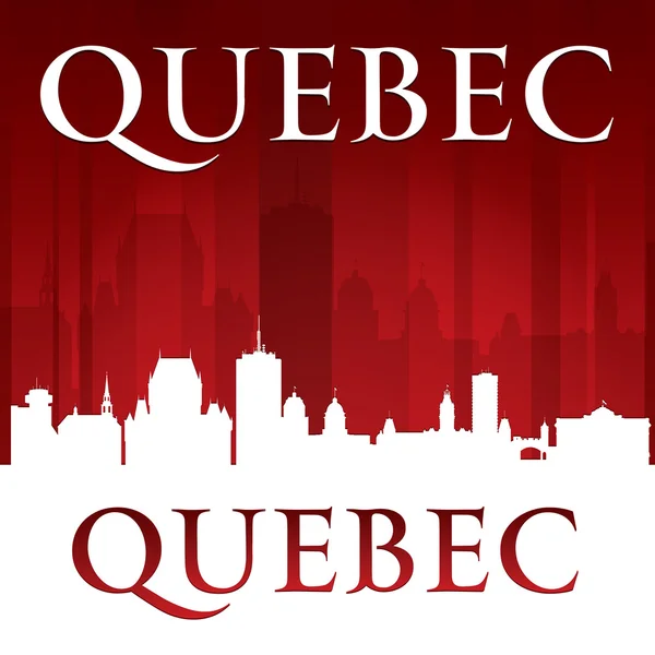 Quebec Canadá ciudad skyline silueta rojo fondo — Vector de stock