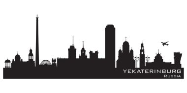 Yekaterinburg Russia city skyline Detailed silhouette clipart