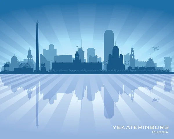 Yekaterinburg Ryssland skyline stadens siluett — Stock vektor