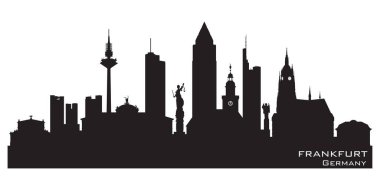 Frankfurt Almanya şehir silueti Ayrıntılı vektör silueti