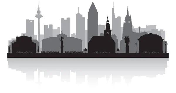 Frankfurt Duitsland Stad Skyline Vector Silhouet Illustratie — Stockvector