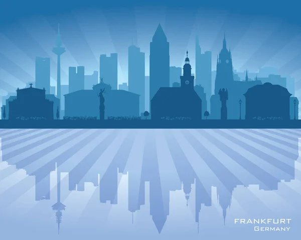 Frankfurt Alemania Skyline Vector Silueta Ilustración — Archivo Imágenes Vectoriales