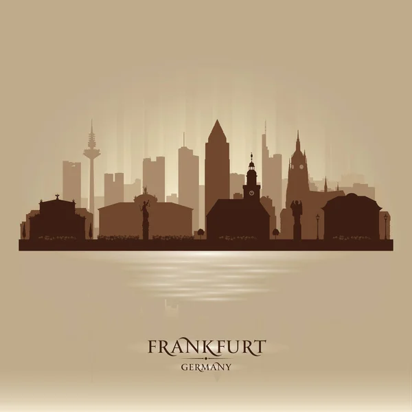 Francoforte Germania Città Skyline Vettore Silhouette Illustrazione — Vettoriale Stock