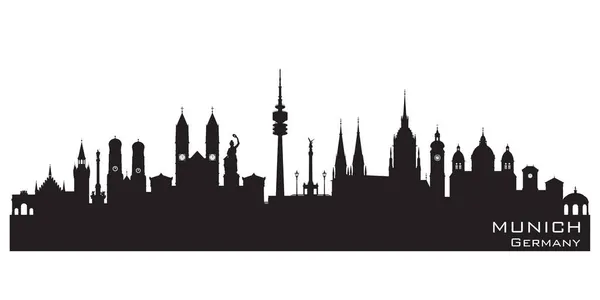 Munich Alemania Skyline Silueta Vectorial Detallada — Vector de stock