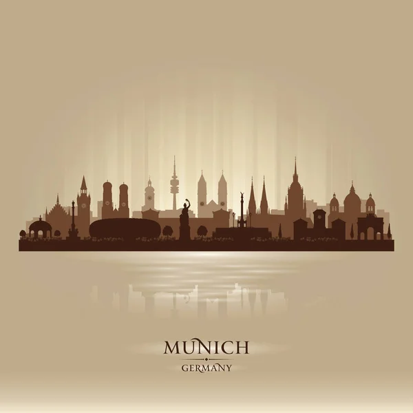 Munich Germany City Skyline Vector Silhouette Illustration — Stock Vector