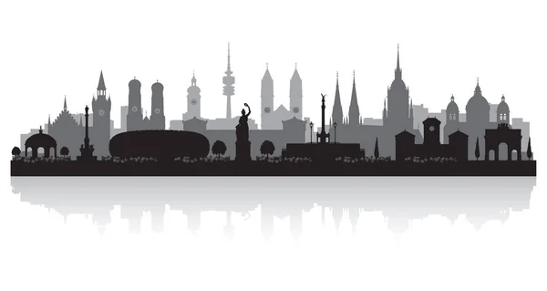 Munich Alemanha Cidade Skyline Vetor Silhueta Ilustração — Vetor de Stock