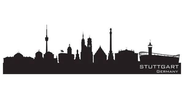 Stuttgart Duitsland Skyline Gedetailleerd Vectorsilhouet — Stockvector