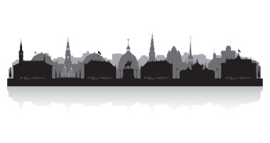 Kopenhag Danimarka şehir silueti silueti çizimi