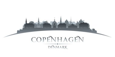 Kopenhag Danimarka silueti. Vektör illüstrasyonu