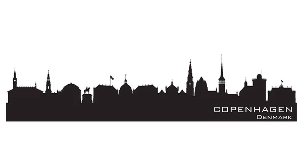 Copenhagen Danimarca City Skyline Silhouette Vettoriale Dettagliata — Vettoriale Stock