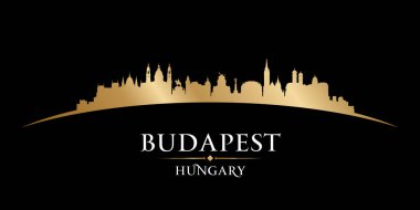 Budapeşte Macaristan 'ın silueti. Vektör illüstrasyonu