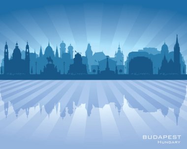 Budapeşte Macaristan şehrinin silueti silueti