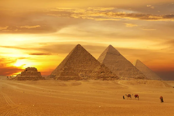 Egyptische Piramides Gizeh Een Wonder Van Wereld — Stockfoto