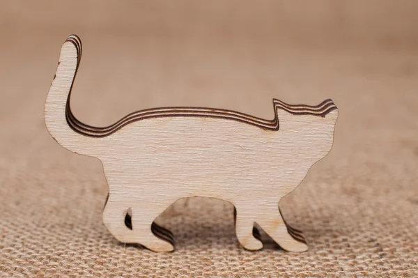 Figura di gatto in legno — Foto Stock